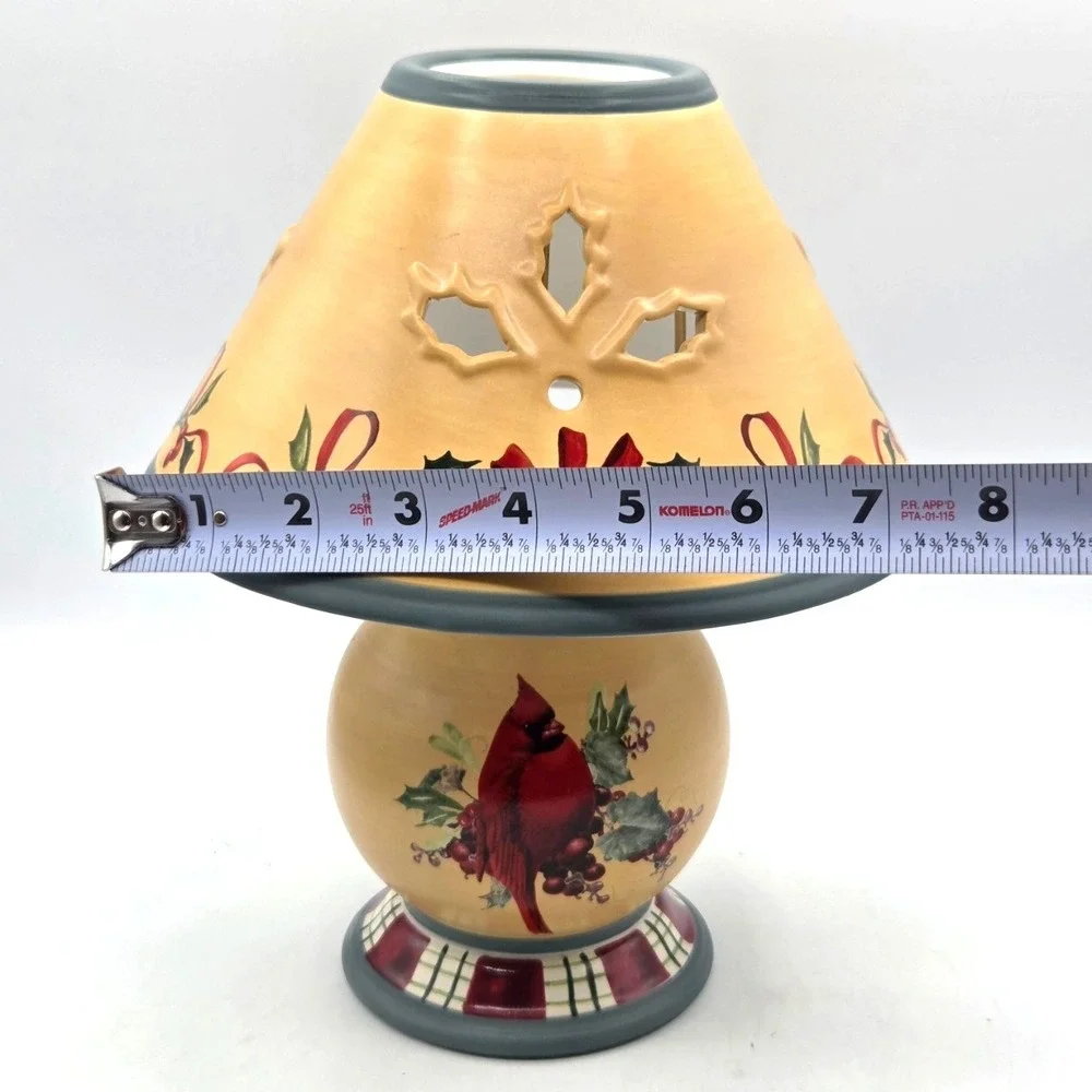 Lenox Winter Greetings Everyday Cardinal Holly 2 Piece‎ Candle Votive Holder NOS